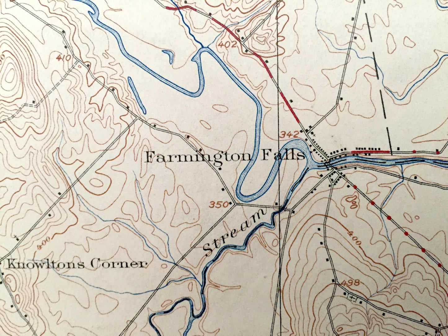 Antique Farmington, Maine 1924 US Geological Survey Topographic Map – Temple, Strong, New Vineyard, Industry, Wilton, New Sharon, Jay