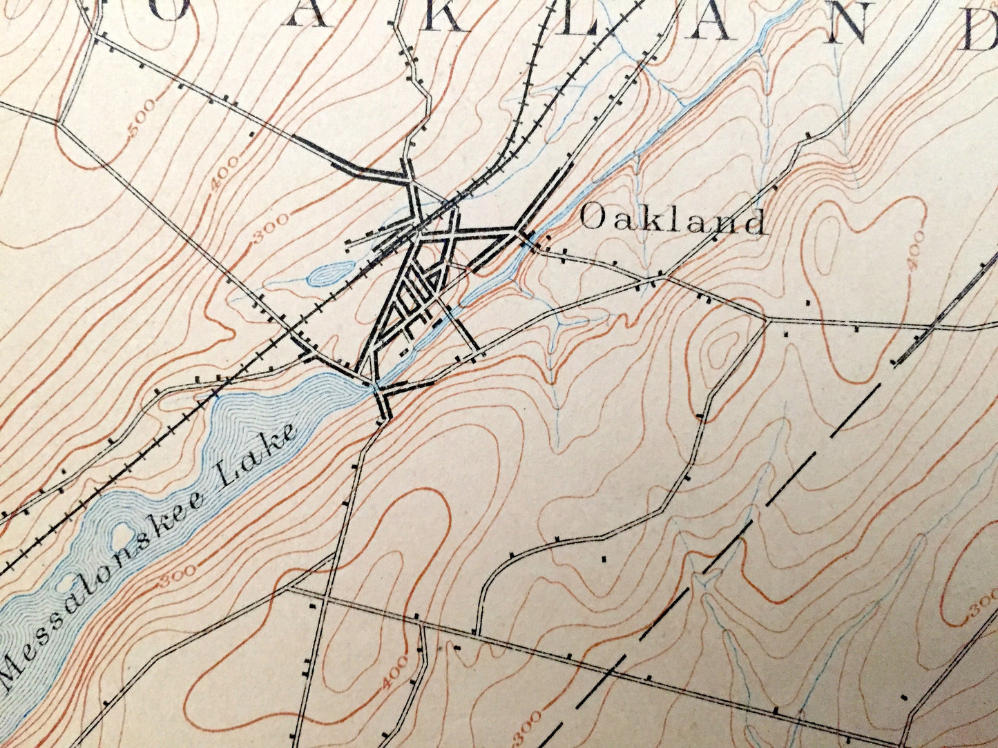 Antique Waterville, Maine 1892 US Geological Survey Topographic Map – Skowhegan, Fairfield, Benton, Oakland, Somerset Kennebec Colby College
