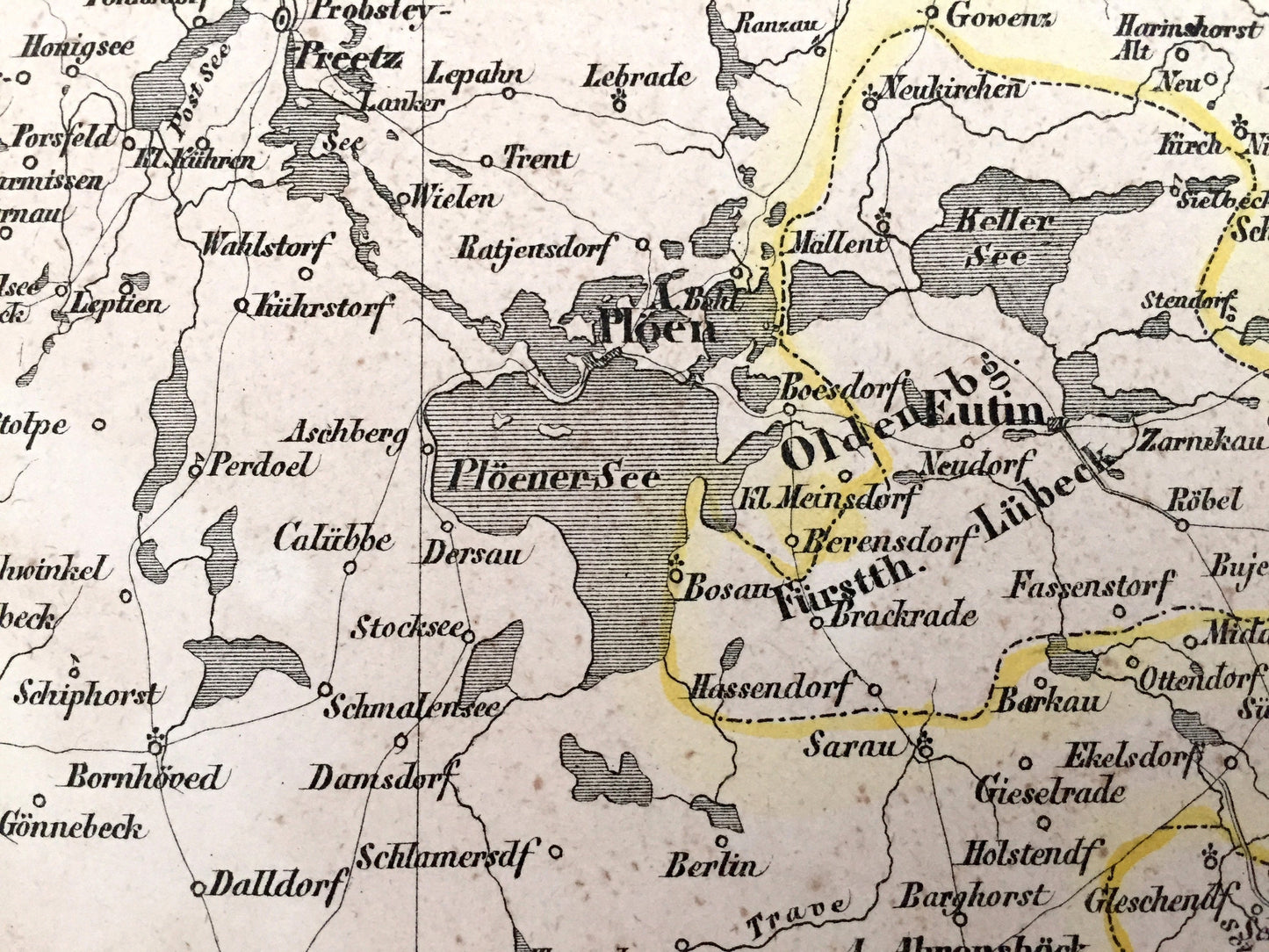 Antique 1855 Holstein, Lauenburg, Hamburg, Lübeck Map from Sohr Berghaus Atlas by Carl Flemming – Germany, Altona, Stade, Kiel, Bad Oldesloe
