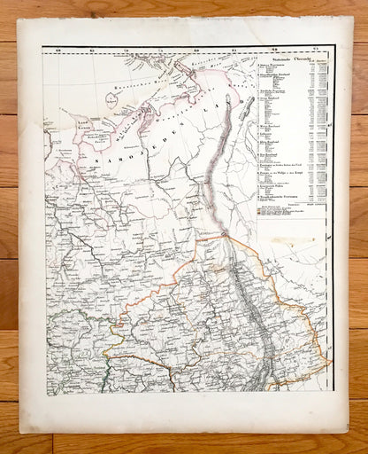 Antique 1855 Arctic Russia Map from Sohr Berghaus Atlas by Carl Flemming – Nizhny Novgorod, Perm, Kazan, Yekaterinburg, Arsk, Ural Mountains