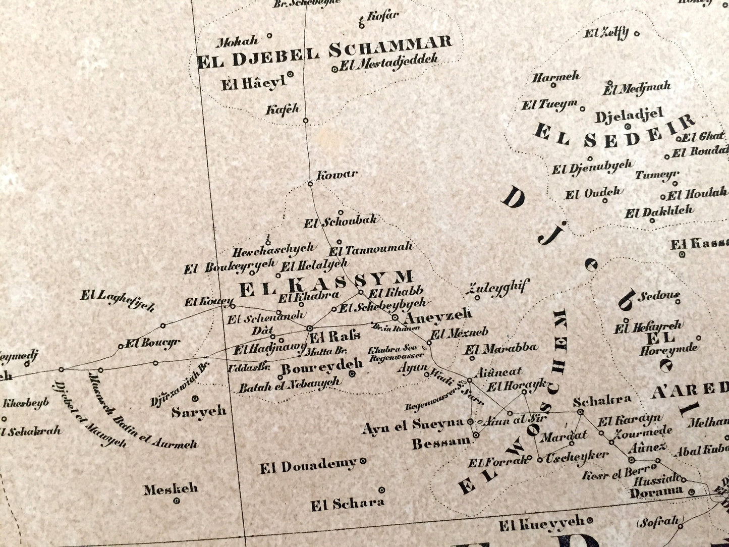 Antique 1855 Northeast Africa Map from Sohr Berghaus Atlas by Carl Flemming – Nordöstliches Afrika, Egypt, Saudi Arabia, Cairo, Mecca, Aden