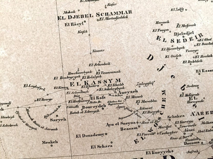 Antique 1855 Northeast Africa Map from Sohr Berghaus Atlas by Carl Flemming – Nordöstliches Afrika, Egypt, Saudi Arabia, Cairo, Mecca, Aden