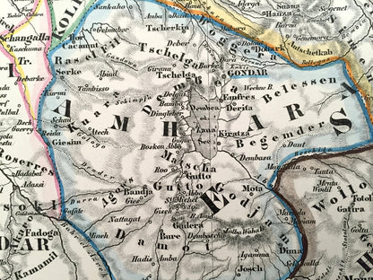 Antique 1855 Northeast Africa Map from Sohr Berghaus Atlas by Carl Flemming – Nordöstliches Afrika, Egypt, Saudi Arabia, Cairo, Mecca, Aden