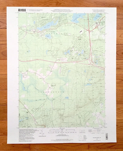 Antique Pocono Pines, Pennsylvania 1997 US Geological Survey Topographic Map – Monroe County, Tobyhanna, Bear Mountain, Lake Naomi, PA
