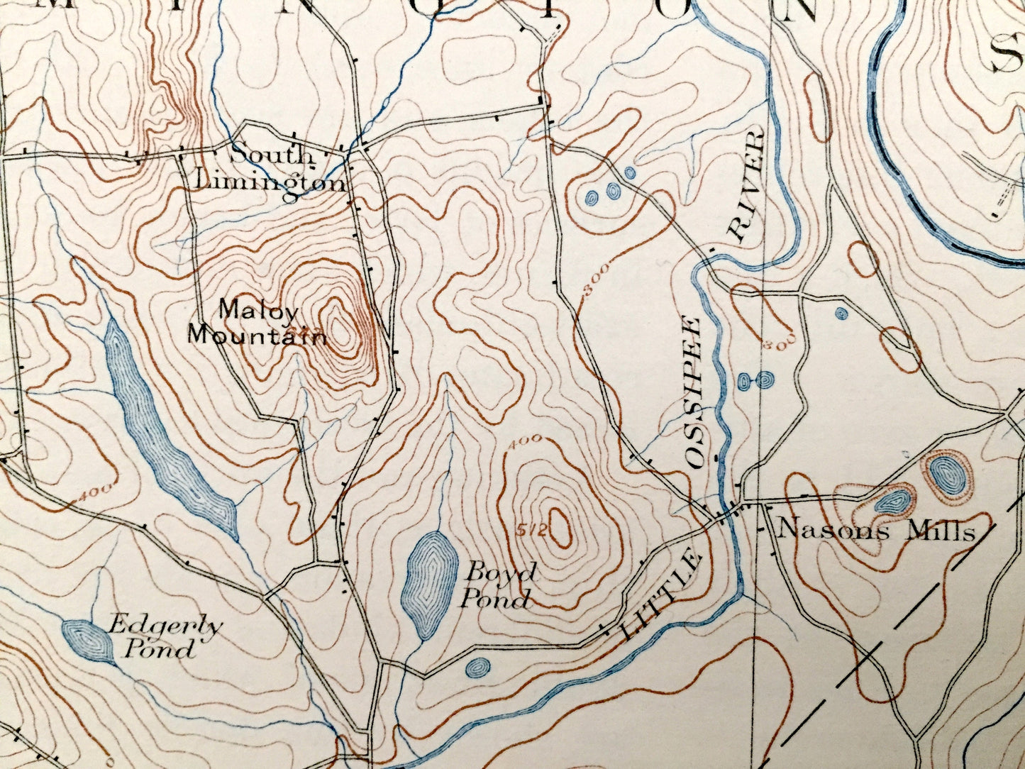 Antique Buxton, Maine 1892 US Geological Survey Topographic Map – Limington, Standish, Waterboro, Dayton, Lymon Bar Mills York Cumberland ME