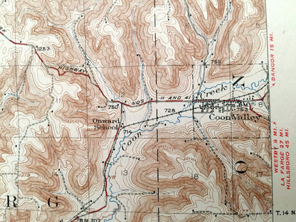 Antique Stoddard, Wisconsin 1926 US Geological Survey Topographic Map – Bergen, Hamburg, Washington, Greenfield, Shelby Harmony Jefferson WI