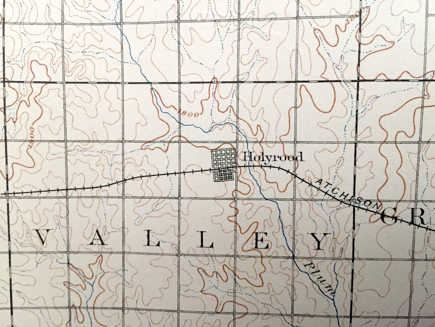 Antique Ellsworth, Kansas 1894 US Geological Survey Topographic Map – Lincoln, Rice County, Kanopolis, Wilson, Holyrood, Geneseo, Bushton KS