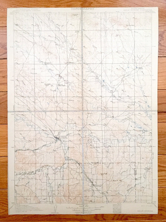 Antique Belle Fourche, South Dakota 1907 US Geological Survey Topographic Map – Minnesela, Saint Onge, Orman, Snoma, Redwater Creek, SD