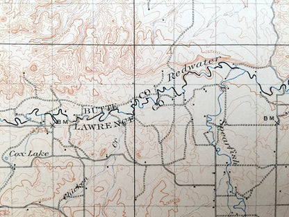 Antique Belle Fourche, South Dakota 1907 US Geological Survey Topographic Map – Minnesela, Saint Onge, Orman, Snoma, Redwater Creek, SD