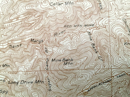 Antique Vesuvius, Virginia 1935 US Geological Survey Topographic Map – Lofton, Greenville, Massies Mill, Raphine, Nash, Woodson, Montebello
