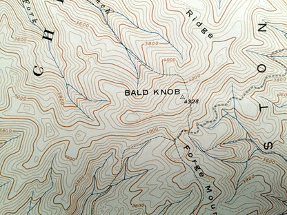 Antique Grayson, Tennessee 1934 US Geological Survey Topographic Map – North Carolina, Virginia, Washington, Johnson, Ashe County, Whitetop