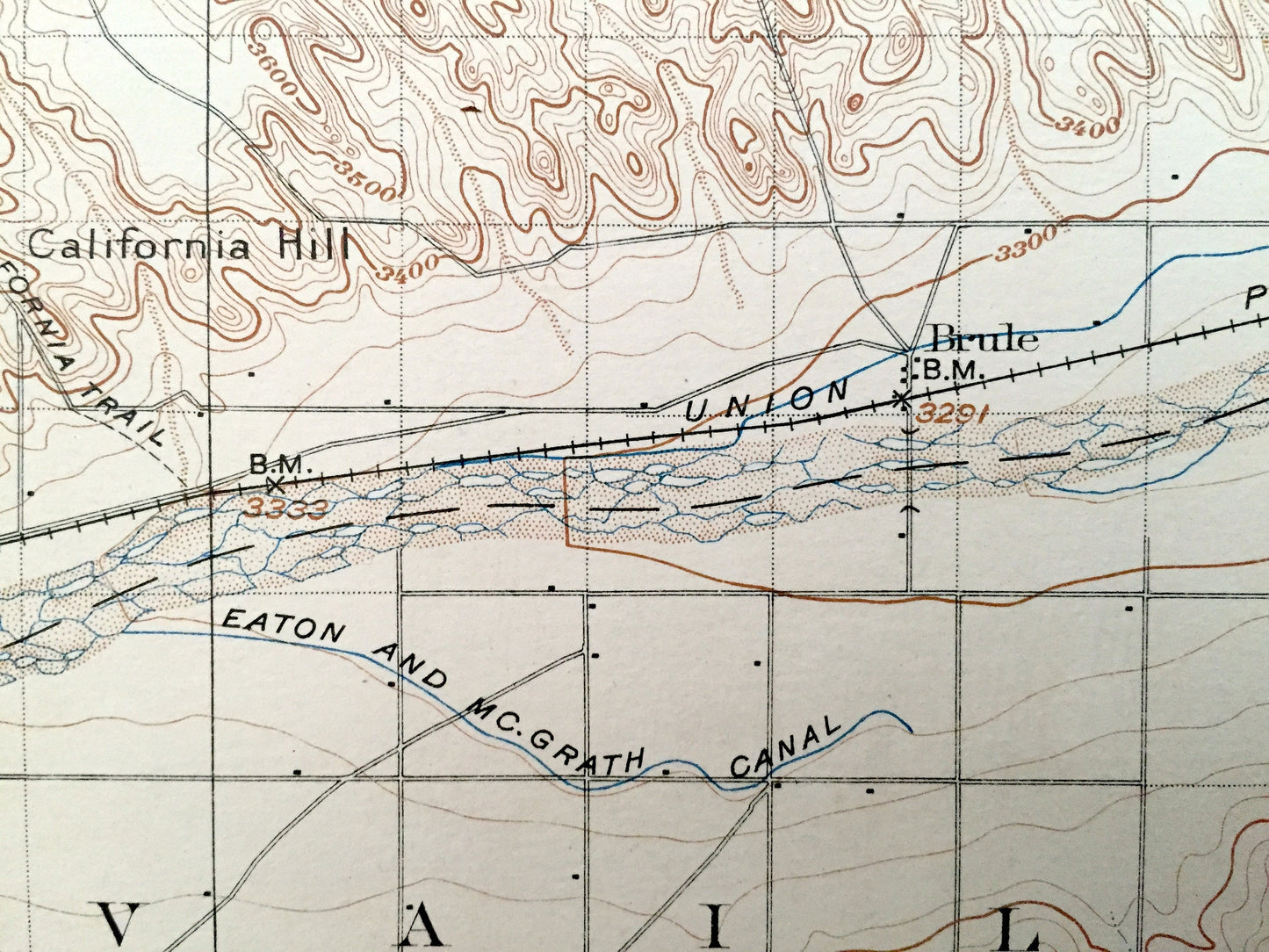 Antique Ogalalla, Nebraska 1900 US Geological Survey Topographic Map – Vail, Brule, Chase, Logan, Whitetail, Lonergan Brooking Blue Creek NE