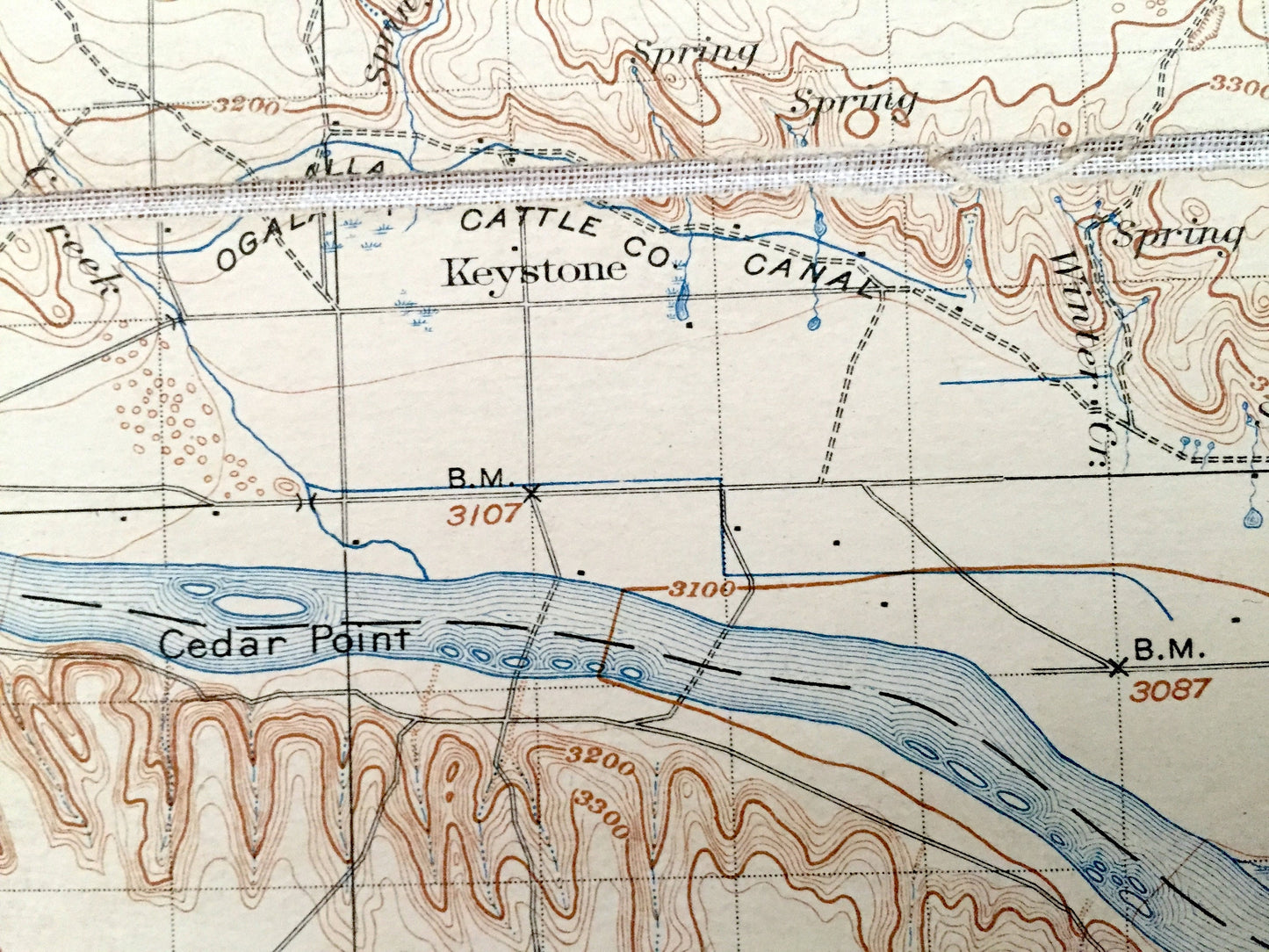 Antique Ogalalla, Nebraska 1900 US Geological Survey Topographic Map – Vail, Brule, Chase, Logan, Whitetail, Lonergan Brooking Blue Creek NE