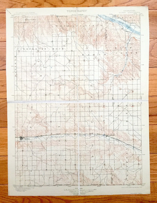 Antique Sidney, Nebraska 1899 US Geological Survey Topographic Map – Colton, Lodgepole, Chappell, Green, Eagle, Rush Creek, Davison Lisco NE