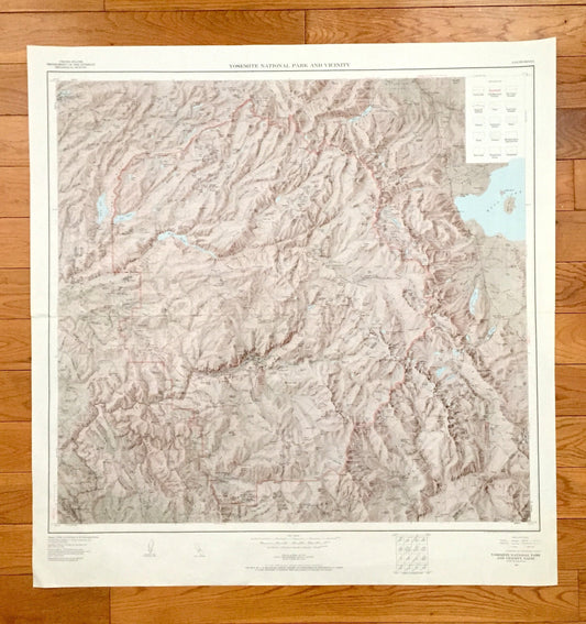 Antique Yosemite National Park, California 1958 US Geological Survey Topographic Map – Hetch Hetchy, Stanislaus, Toiyabe, Inyo Forest, CA