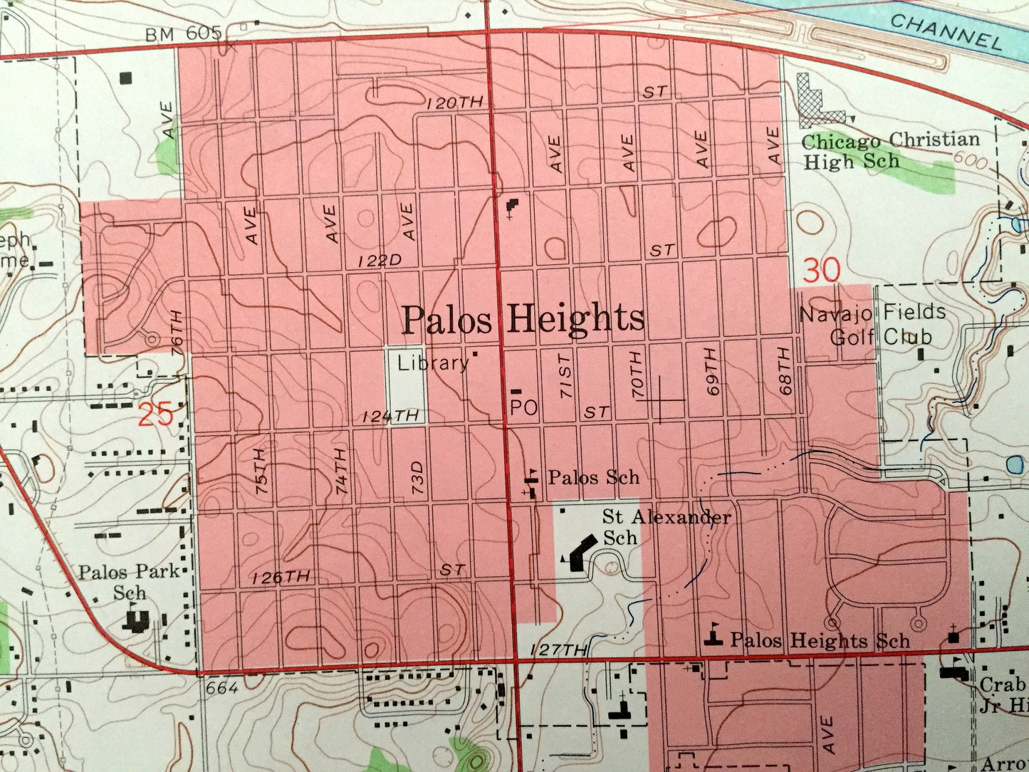 Antique Palos Park, Illinois 1963 US Geological Survey Topographic Map – Cook County, Orlando, Bremen, Worth, Chicago Ridge, Stickney, Lyons