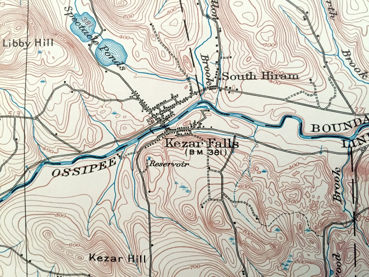 Antique Kezar Falls, Maine 1910 US Geological Survey Topographic Map – Parsonfield, Porter, Hiram, Cornish, Brownfield, Denmark, Baldwin, ME