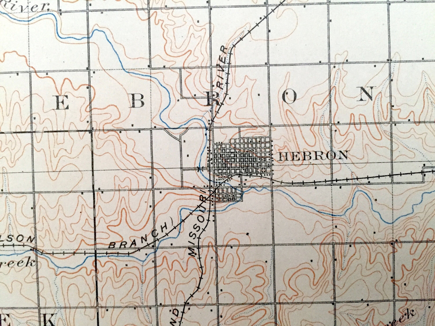 Antique Hebron, Nebraska 1898 US Geological Survey Topographic Map – Spring Creek, Chester, Hubell, Gilead, Kiowa, Hardy Harbine Garfield NE