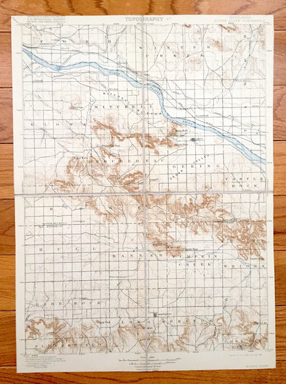 Antique Scottsbluff, Nebraska 1898 US Geological Survey Topographic Map – Rose, Castle Rock, Roubedeau, Kiowa, Ford, Winter Creek, Tabor, NE