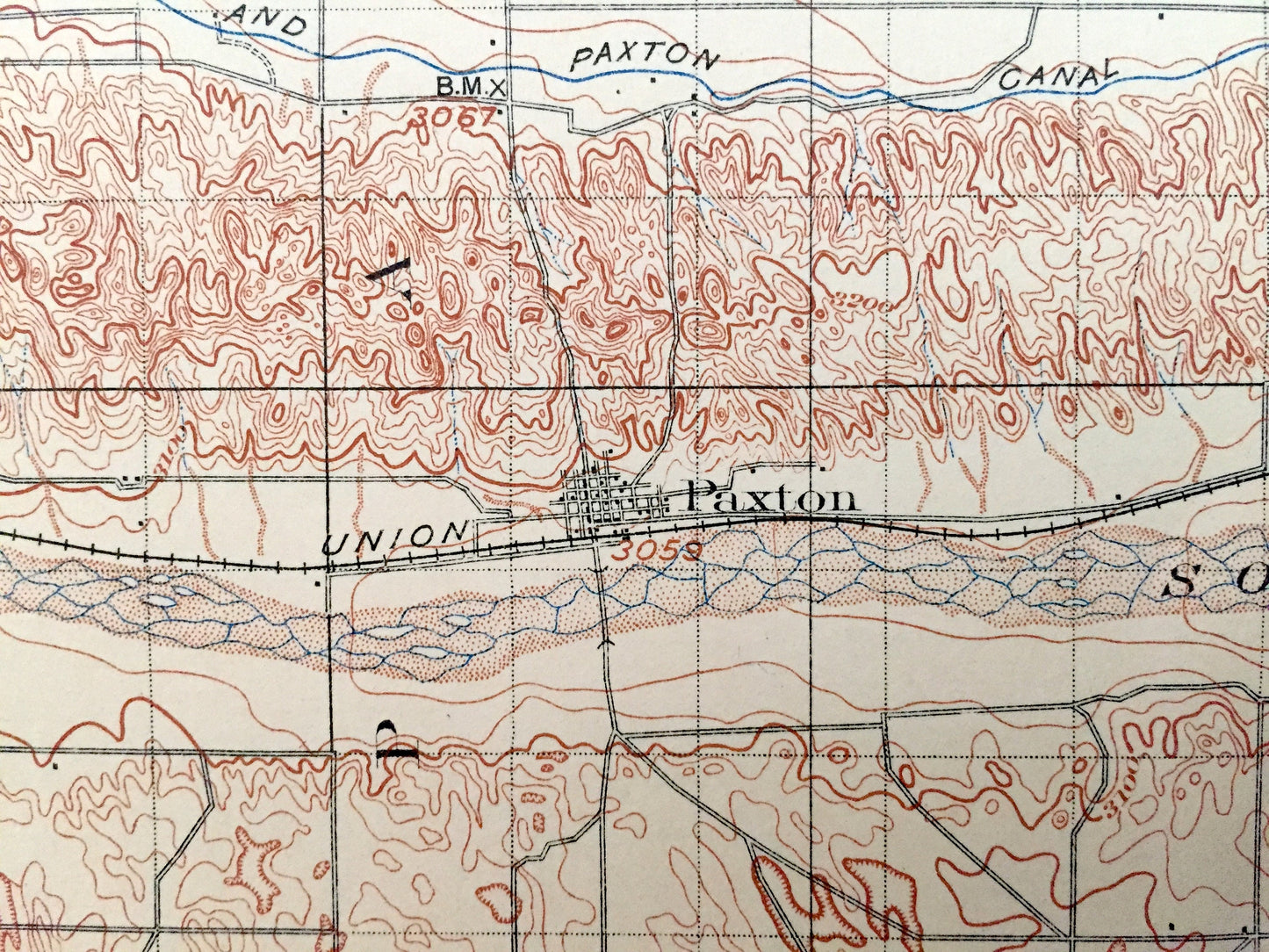 Antique Paxton, Nebraska 1901 US Geological Survey Topographic Map – Whitewater, Birdwood, Nichols, Sunshine, Sutherland, Nowell Rosedale NE