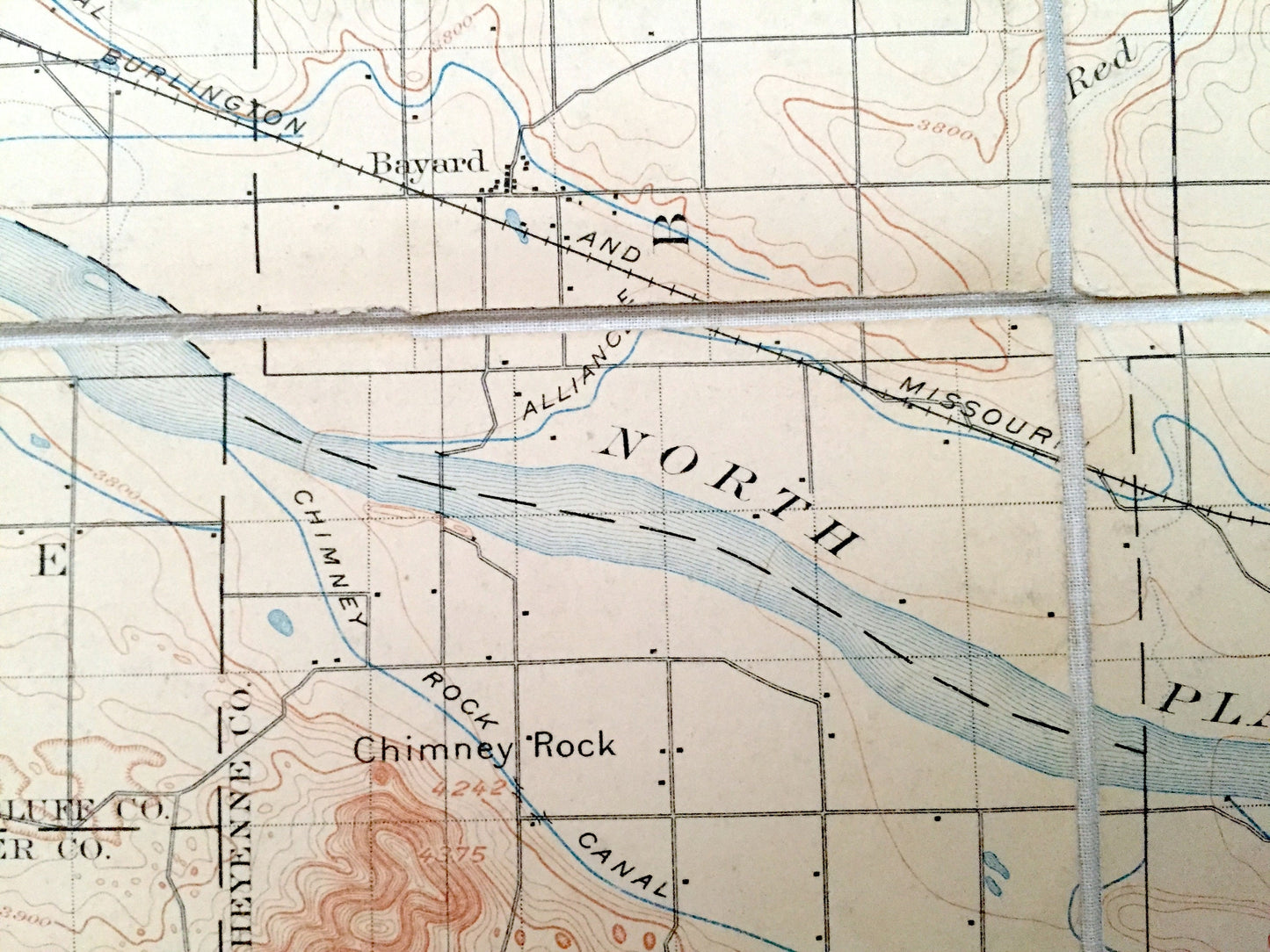 Antique Camp Clarke, Nebraska 1898 US Geological Survey Topographic Map – Castle Rock, Freeport, Redington, Lone Pine, Bayard, Highland, NE