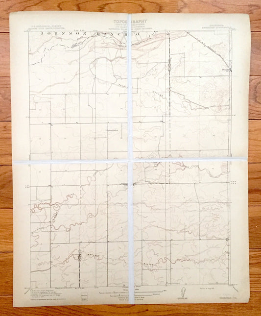 Antique Sheridan, California 1910 US Geological Survey Topographic Map – Placer, Sutter, Yuba County, Johnson Ranch, Markham, Sacramento, CA
