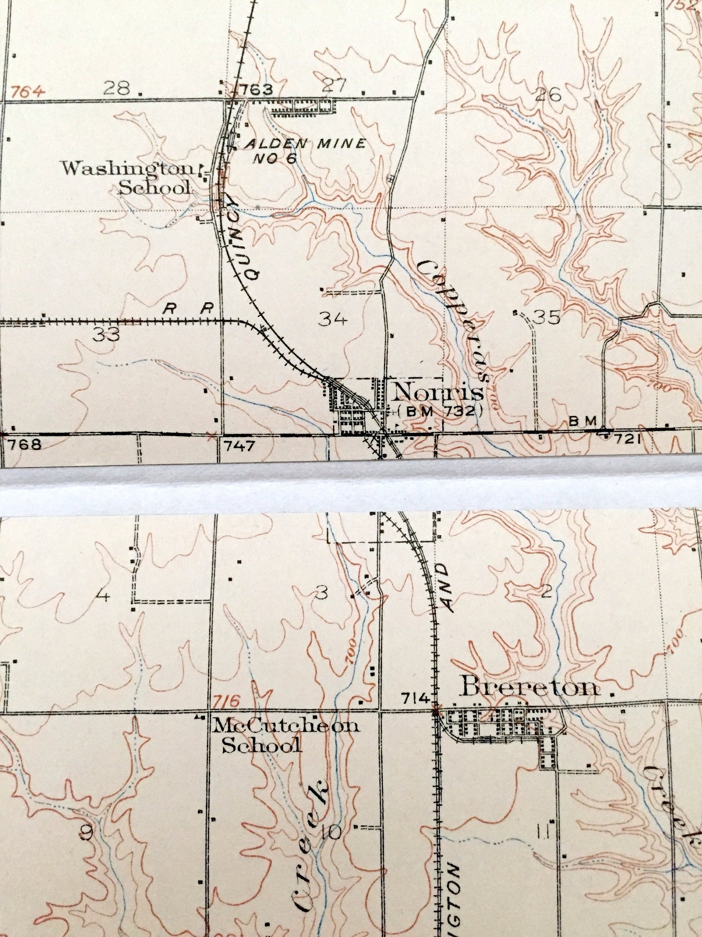 Antique Canton, Illinois 1912 US Geological Survey Topographic Map – Buckheart, Putman, Cass, Joshua, Deerfield, Young Hickory, Fairview, IL