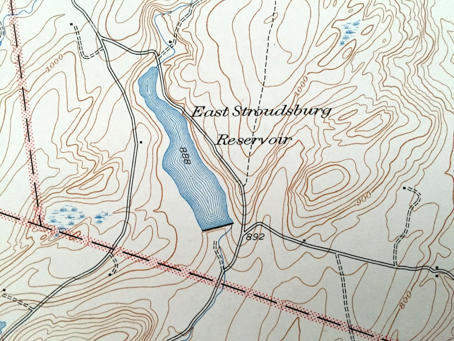 Antique East Stroudsburg, Pennsylvania 1947 US Geological Survey Topographic Map – Monroe County, Paradise, Price, Poconos, Stroud, PA