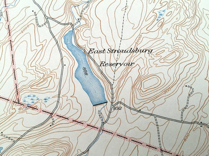 Antique East Stroudsburg, Pennsylvania 1947 US Geological Survey Topographic Map – Monroe County, Paradise, Price, Poconos, Stroud, PA