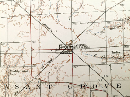 Antique Mattoon, Illinois 1937 US Geological Survey Topographic Map – Lafayette, Pleasant Grove, Cottonwood, Sumpter, Spring Point, Whitley