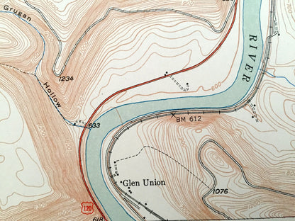 Antique Glen Union, Pennsylvania 1948 US Geological Survey Topographic Map – Chapman, McHenry, Grugan, Colebrook, Gallaher, Ritchie, PA