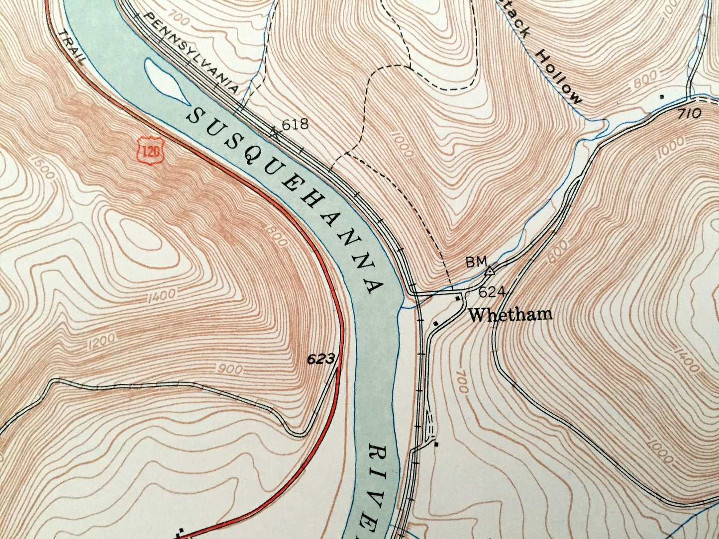 Antique Glen Union, Pennsylvania 1948 US Geological Survey Topographic Map – Chapman, McHenry, Grugan, Colebrook, Gallaher, Ritchie, PA