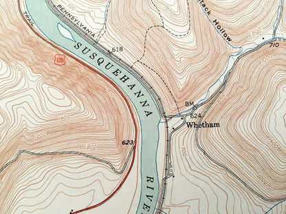 Antique Glen Union, Pennsylvania 1948 US Geological Survey Topographic Map – Chapman, McHenry, Grugan, Colebrook, Gallaher, Ritchie, PA