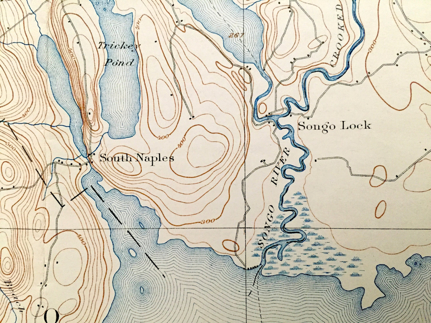 Antique Sebago Lake, Maine 1896 US Geological Survey Topographic Map – Naples, Casco, Baldwin, Limington, Standish, Raymond, Cumberland, ME