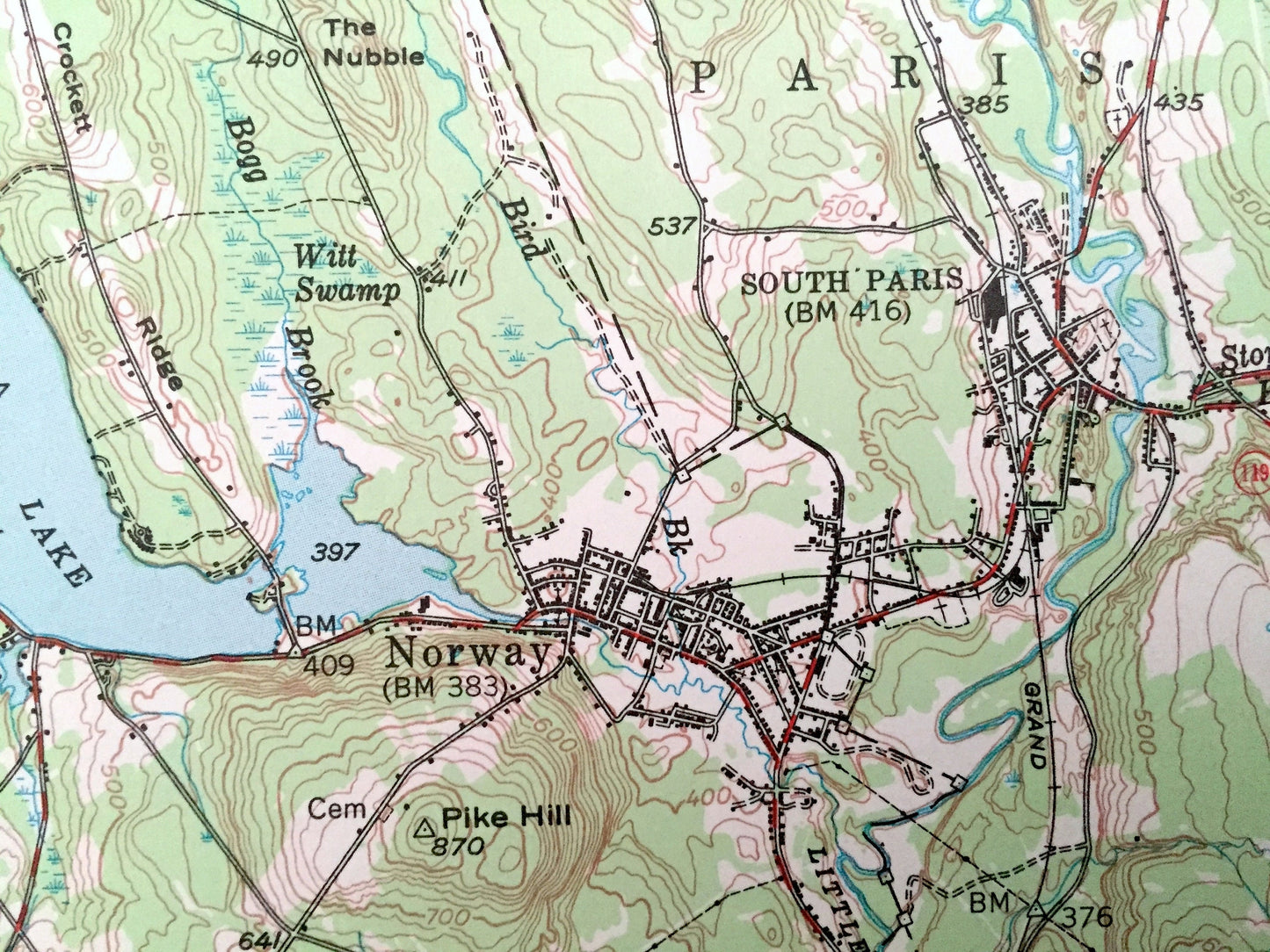 Antique Norway, Maine 1946 US Geological Survey Topographic Map – Long Lake, Waterford, Harrison, Paris, Bridgton, Otisfield, Oxford, ME