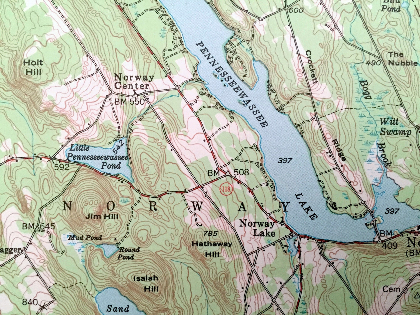 Antique Norway, Maine 1946 US Geological Survey Topographic Map – Long Lake, Waterford, Harrison, Paris, Bridgton, Otisfield, Oxford, ME