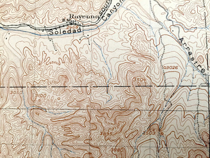 Antique Tujunga, California 1900 US Geological Survey Topographic Map – Los Angeles County, National Forest, San Gabriel Mountains, Acton CA