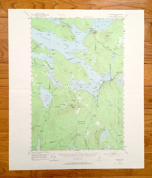 Antique Norcross, Maine 1951 US Geological Survey Topographic Map – Pemadumcook, Millinocket, Mary-Jo, Ambajejus Lake, Penobscot Piscataquis