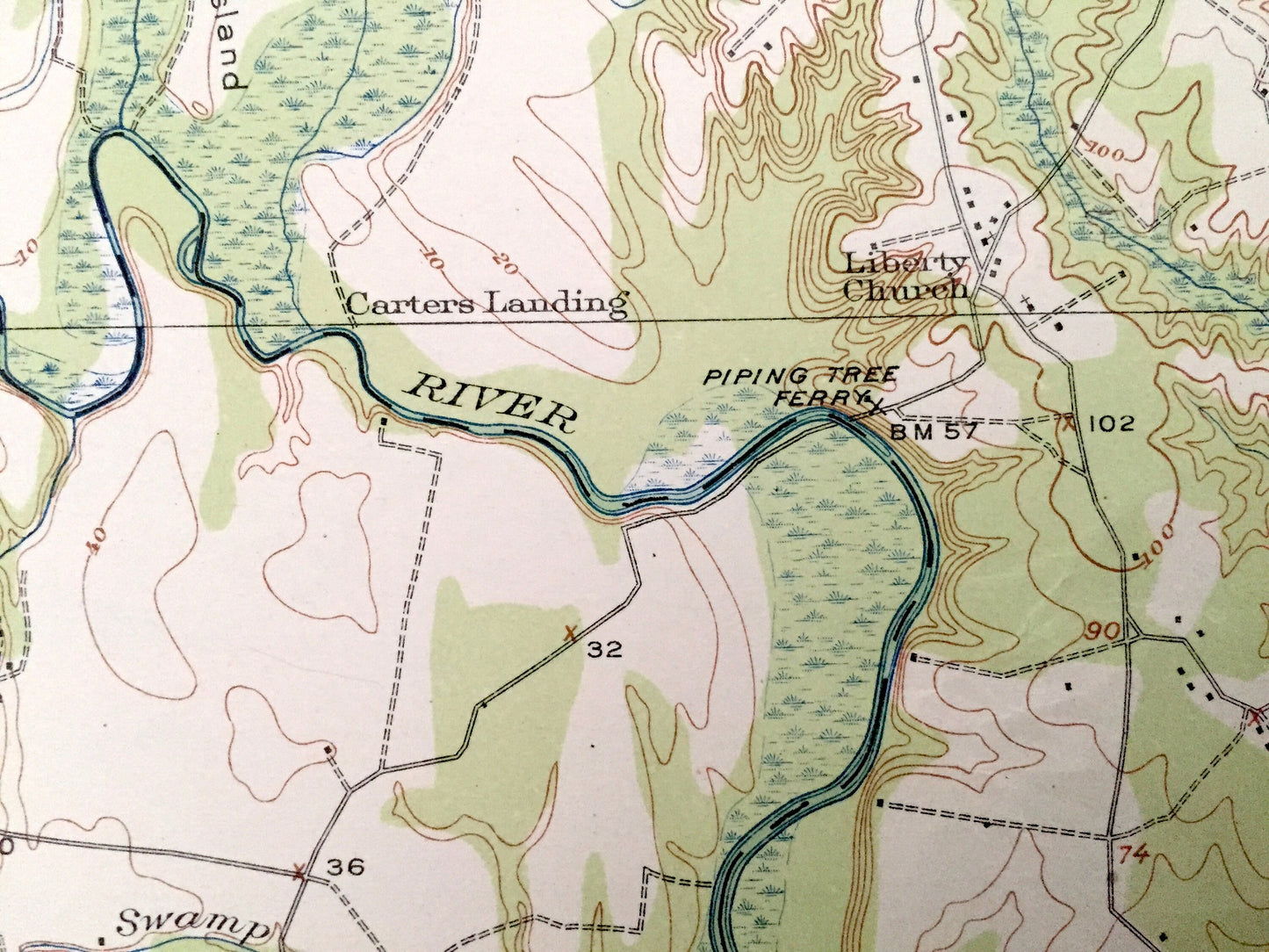 Antique King William, Virginia 1920 US Geological Survey Topographic Map – Walkerton, Pamunkey, Poplar Grove, Manquin, Enfield, Rumford, VA