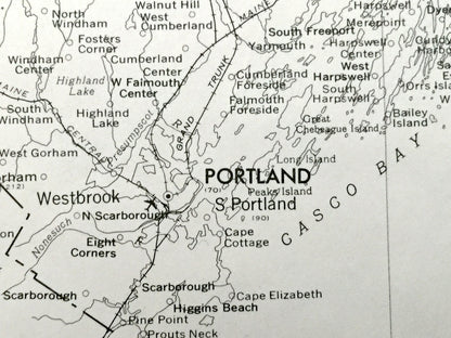 Antique State of Maine 1976 US Geological Survey Map – Portland, Kittery, Bar Harbor, Penobscot, Boothbay, Bath, Moosehead, Sebago Lake, ME