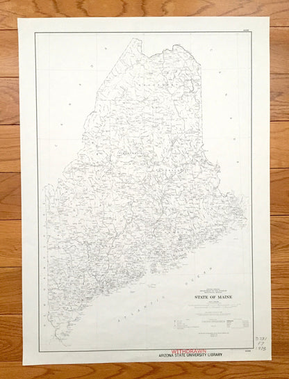 Antique State of Maine 1976 US Geological Survey Map – Portland, Kittery, Bar Harbor, Penobscot, Boothbay, Bath, Moosehead, Sebago Lake, ME