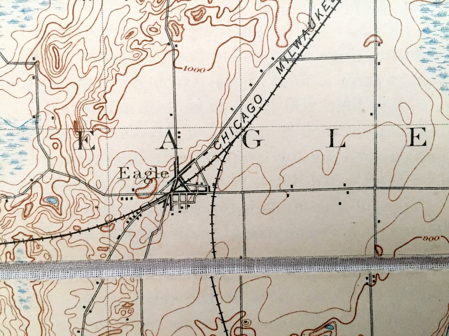 Antique Eagle, Wisconsin 1906 US Geological Survey Topographic Map – Ottawa, Genesee, Waukesha, Mukwonago, Vernon, Troy Waterford Hilburn WI