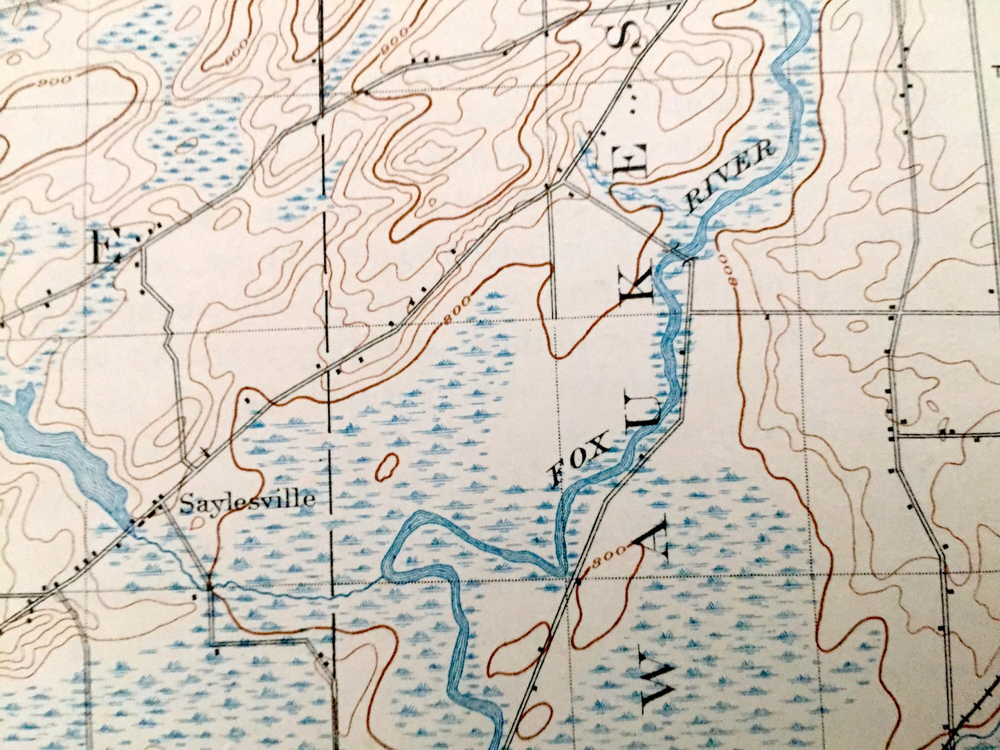 Antique Eagle, Wisconsin 1906 US Geological Survey Topographic Map – Ottawa, Genesee, Waukesha, Mukwonago, Vernon, Troy Waterford Hilburn WI