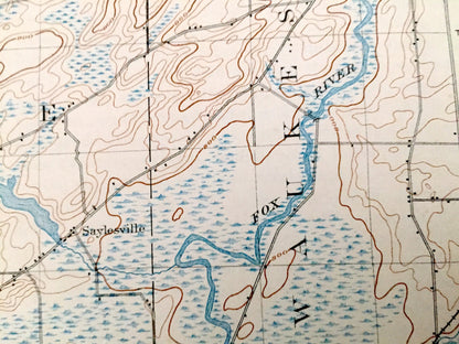 Antique Eagle, Wisconsin 1906 US Geological Survey Topographic Map – Ottawa, Genesee, Waukesha, Mukwonago, Vernon, Troy Waterford Hilburn WI