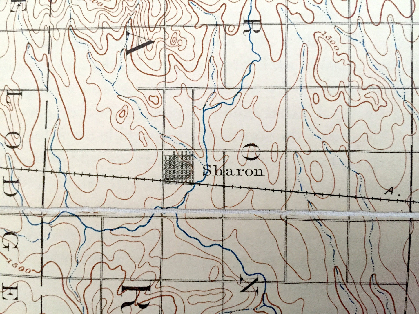Antique Anthony, Kansas 1891 US Geological Survey Topographic Map – Ruella, Greene, Cedar, Hazelton, Blaine, Eagle, Spring, Sharon Banner KS