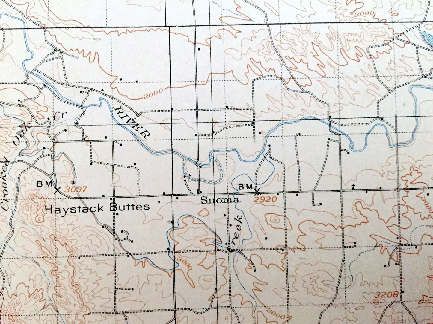 Antique Belle Fourche, South Dakota 1907 US Geological Survey Topographic Map – Minnesela, Saint Onge, Orman, Snoma, Redwater Creek, SD