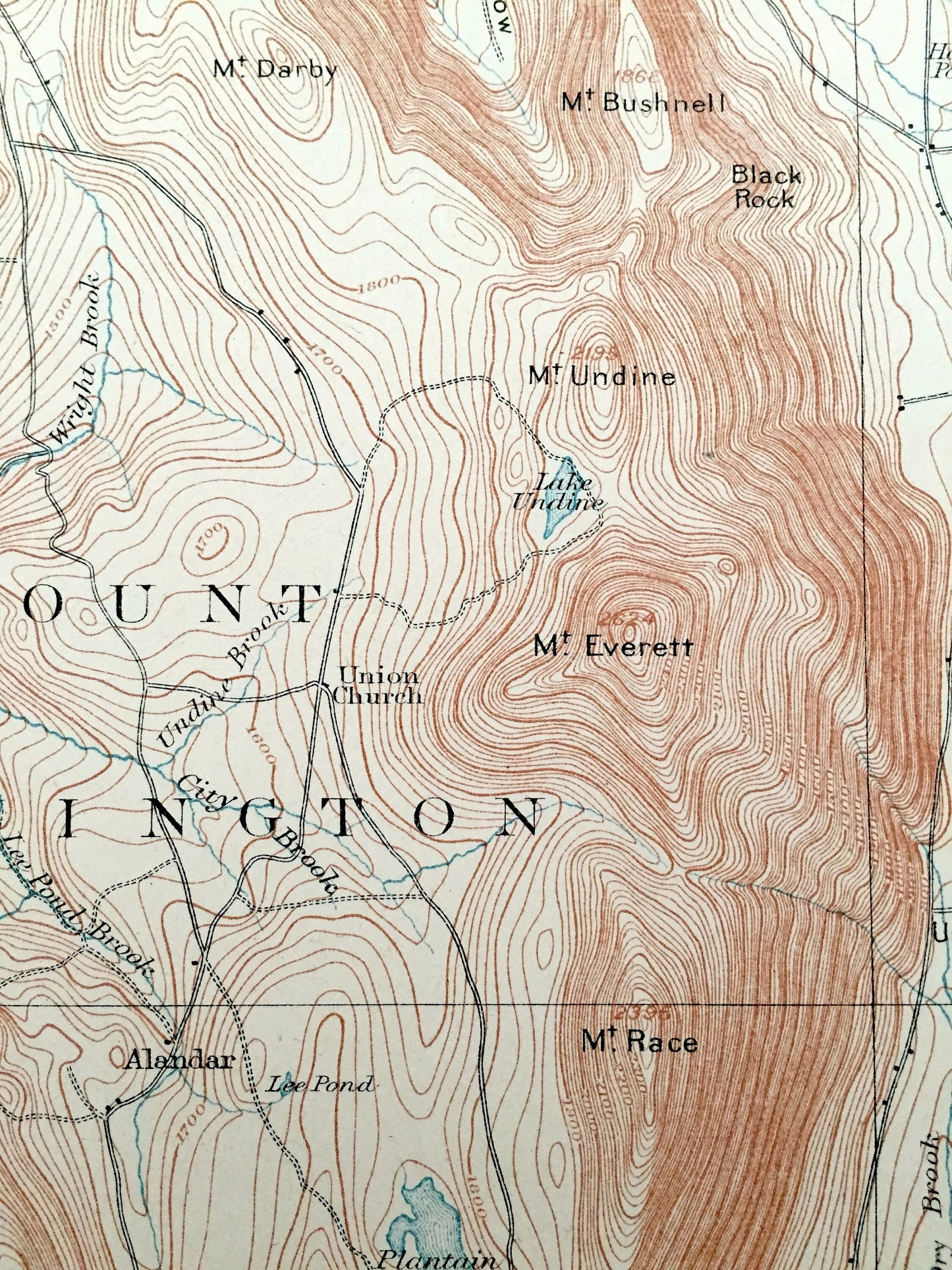 Antique Sheffield, Massachusetts 1885 US Geological Survey Topographic Map – Mount Washington, Great Barrington, Canaan, Berkshires MA CT ny