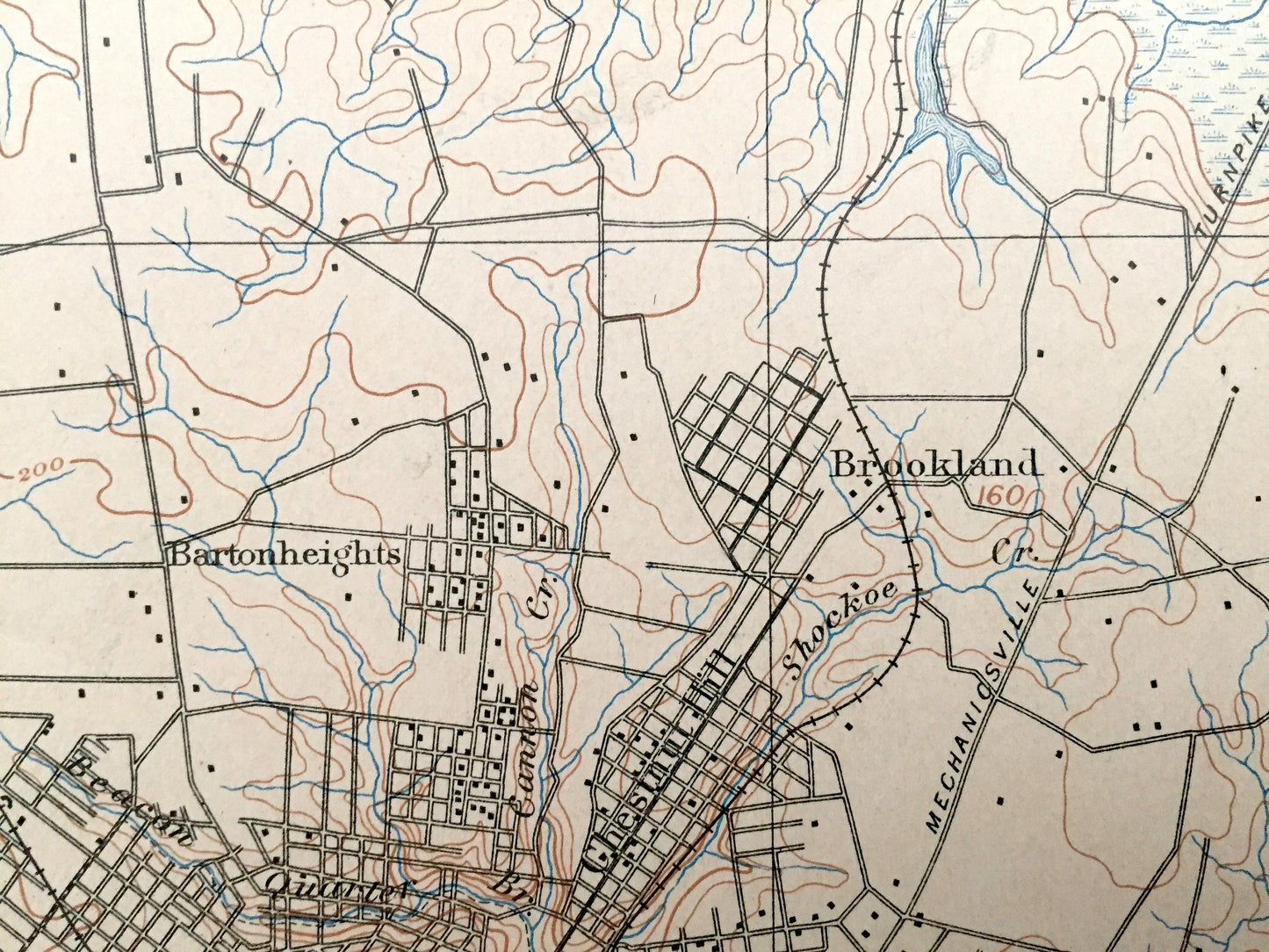 Antique Richmond, Virginia 1895 US Geological Survey Topographic Map – King William, Hanover, Henrico, Chesterfield County, James River, VA