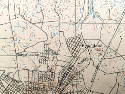 Antique Richmond, Virginia 1895 US Geological Survey Topographic Map – King William, Hanover, Henrico, Chesterfield County, James River, VA