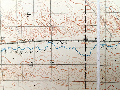 Antique Sidney, Nebraska 1899 US Geological Survey Topographic Map – Colton, Lodgepole, Chappell, Green, Eagle, Rush Creek, Davison Lisco NE